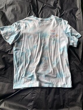 American Eagle Outfitters Light Blue Tie-Dye Short Sleeve Tee